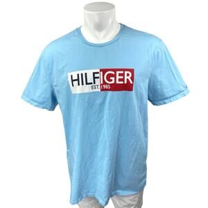 Tommy Hilfiger Men's Blue Graphic Print Short Sleeve T Shirt Tee Top Size XL